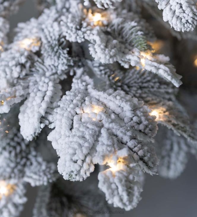 Seasonal & Gifts Plow & Hearth 6' Monte Rosa Flocked Alpine Fir Christmas Tree with 150 Warm White LEDs NFLB3232
