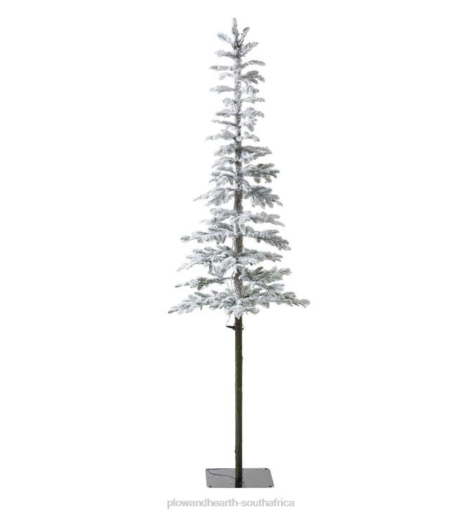Seasonal & Gifts Plow & Hearth 7' Monte Rosa Flocked Alpine Fir Christmas Tree with 200 Warm White LEDs NFLB3238
