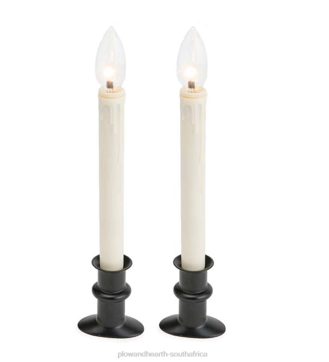 Seasonal & Gifts Plow & Hearth Adjustable Window Hugger Candles, Set of 2 - Onyx NFLB3000