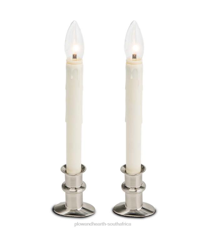 Seasonal & Gifts Plow & Hearth Adjustable Window Hugger Candles, Set of 2 - Onyx NFLB3000