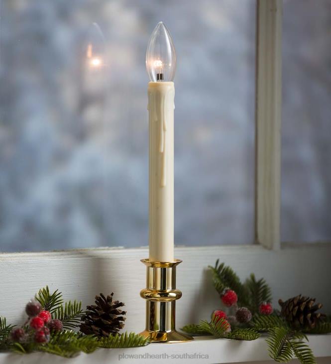 Seasonal & Gifts Plow & Hearth Adjustable Window Hugger Candles, Set of 2 - Onyx NFLB3000