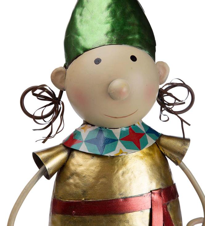 Seasonal & Gifts Plow & Hearth Metal Elf With Green Hat Christmas Garden Statue NFLB3149