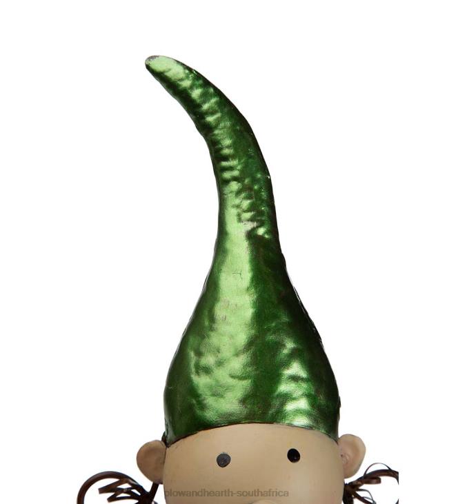 Seasonal & Gifts Plow & Hearth Metal Elf With Green Hat Christmas Garden Statue NFLB3149