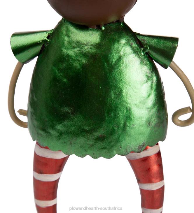 Seasonal & Gifts Plow & Hearth Metal Elf With Red Hat Christmas Garden Statue NFLB3175