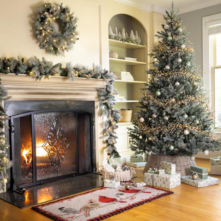 Seasonal & Gifts Plow & Hearth Shimmering Misty Pine Christmas Tree, 7'H NFLB3220