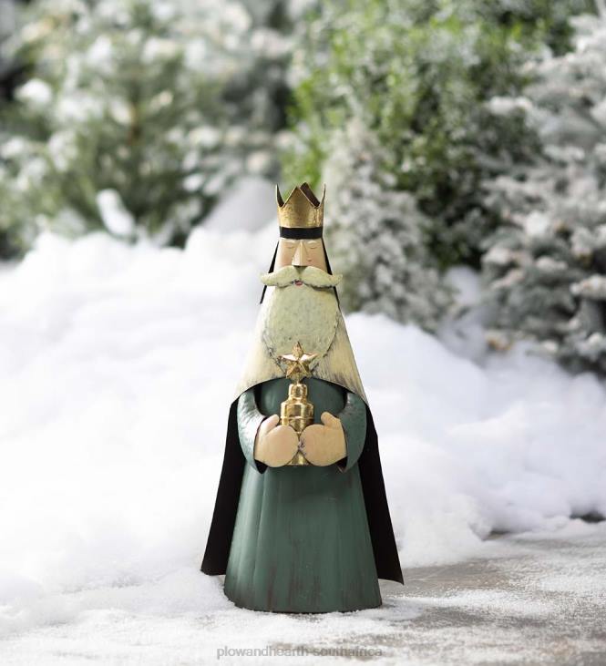 Seasonal & Gifts Plow & Hearth Small Nativity Wise Man Indoor/Outdoor Metal Statue With Star NFLB3136