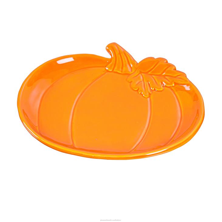 Seasonal & Gifts Plow & Hearth Ceramic Fall Pumpkin Plates, Set of 6 NFLB3118