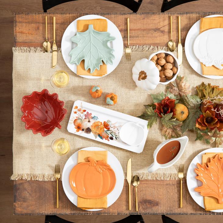 Seasonal & Gifts Plow & Hearth Ceramic Fall Pumpkin Plates, Set of 6 NFLB3118
