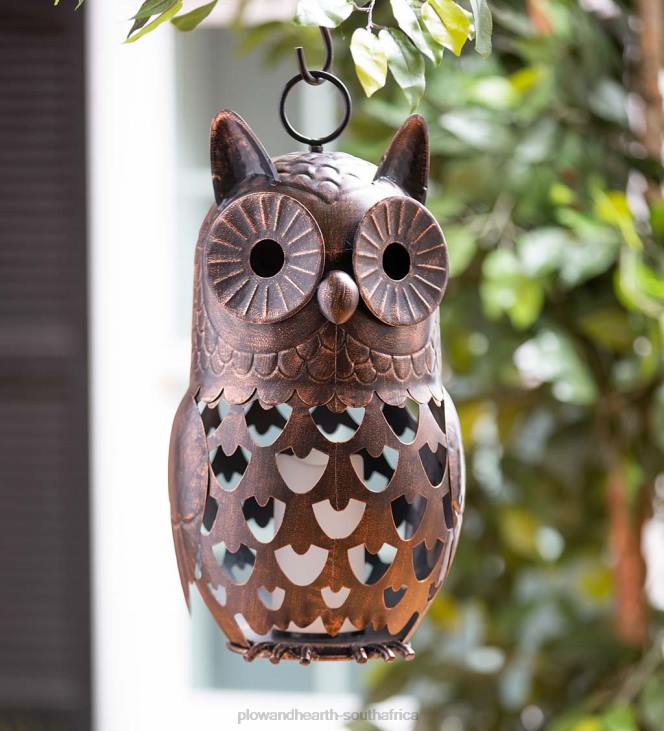 Seasonal & Gifts Plow & Hearth Crafted Metal LED Owl Lantern NFLB3121