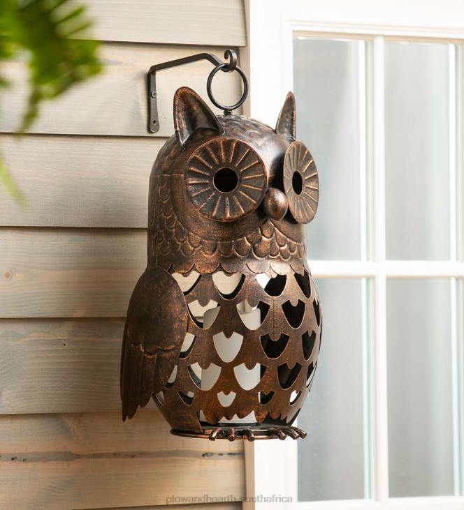 Seasonal & Gifts Plow & Hearth Crafted Metal LED Owl Lantern NFLB3121