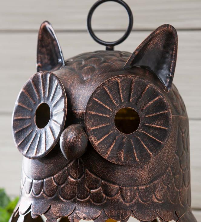 Seasonal & Gifts Plow & Hearth Crafted Metal LED Owl Lantern NFLB3121