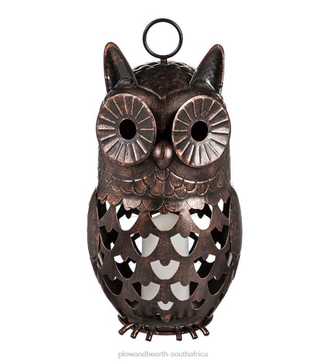 Seasonal & Gifts Plow & Hearth Crafted Metal LED Owl Lantern NFLB3121
