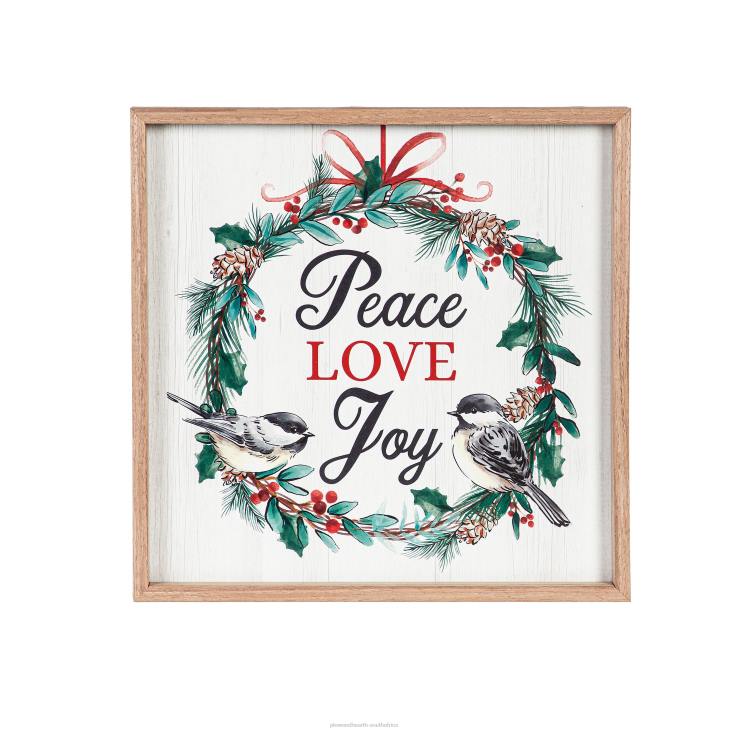 Seasonal & Gifts Plow & HearthPeace Love JoyFramed Wall Art NFLB2267