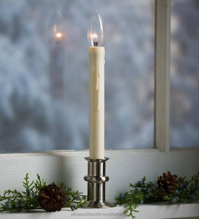 Seasonal & Gifts Plow & Hearth Adjustable Window Hugger Candles with Slim Base and Timer NFLB2167