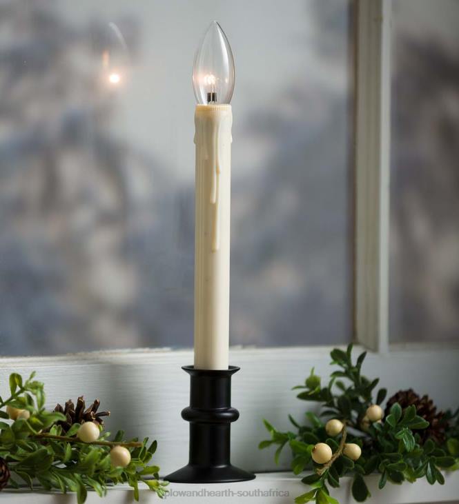 Seasonal & Gifts Plow & Hearth Adjustable Window Hugger Candles with Slim Base and Timer NFLB2167