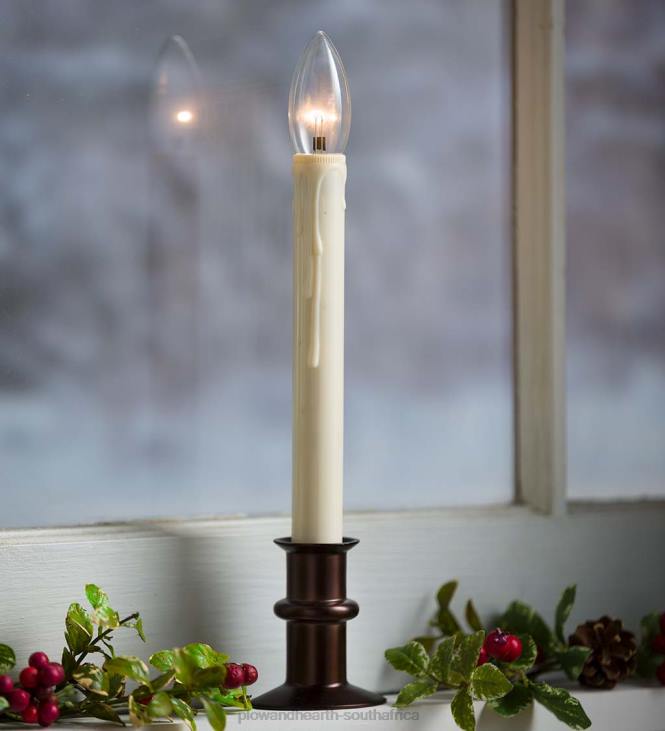 Seasonal & Gifts Plow & Hearth Adjustable Window Hugger Candles with Slim Base and Timer NFLB2167