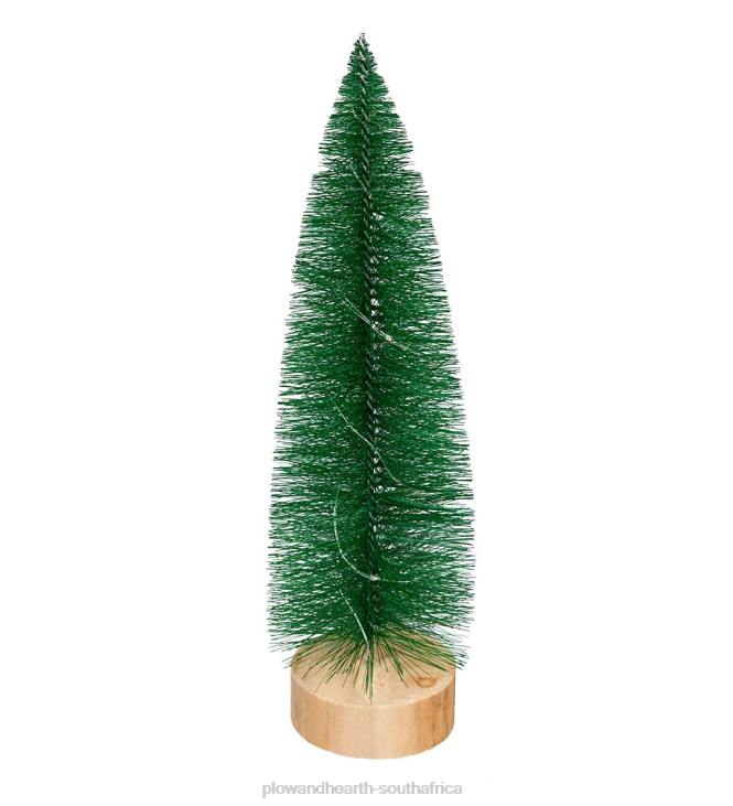 Seasonal & Gifts Plow & Hearth Bottle Brush Trees with LED String Lights, Set of 3 NFLB2181