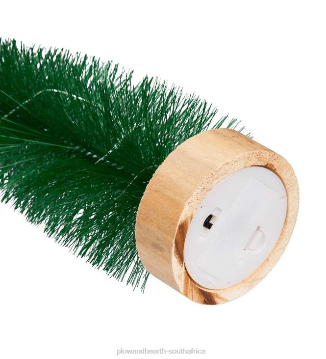 Seasonal & Gifts Plow & Hearth Bottle Brush Trees with LED String Lights, Set of 3 NFLB2181