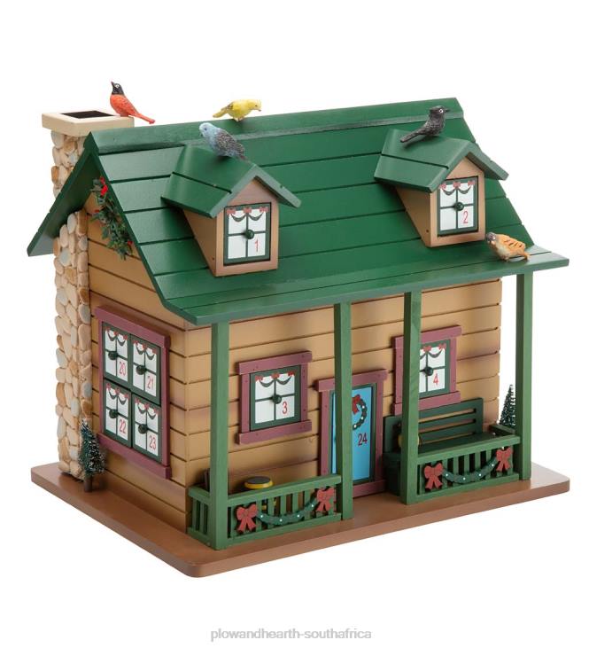 Seasonal & Gifts Plow & Hearth Christmas Advent Cabin with Woodland Animals and Santa NFLB2164