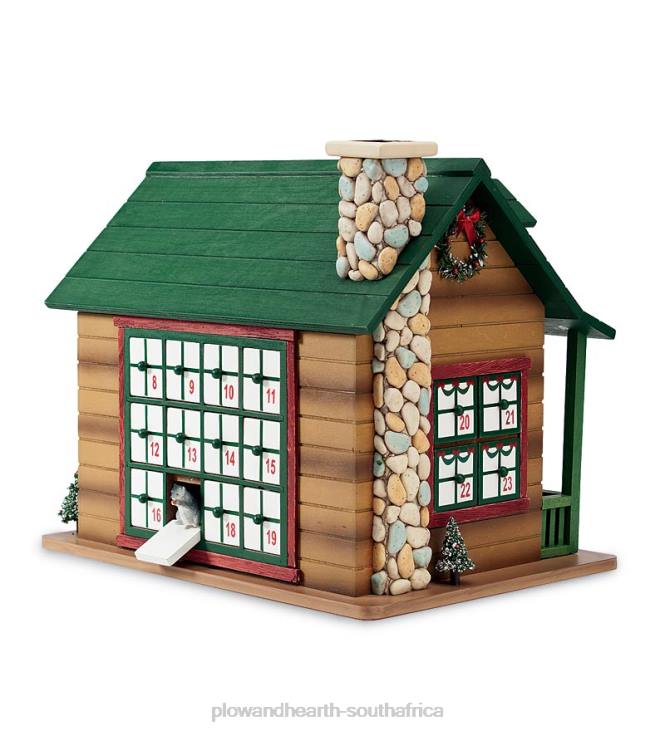Seasonal & Gifts Plow & Hearth Christmas Advent Cabin with Woodland Animals and Santa NFLB2164
