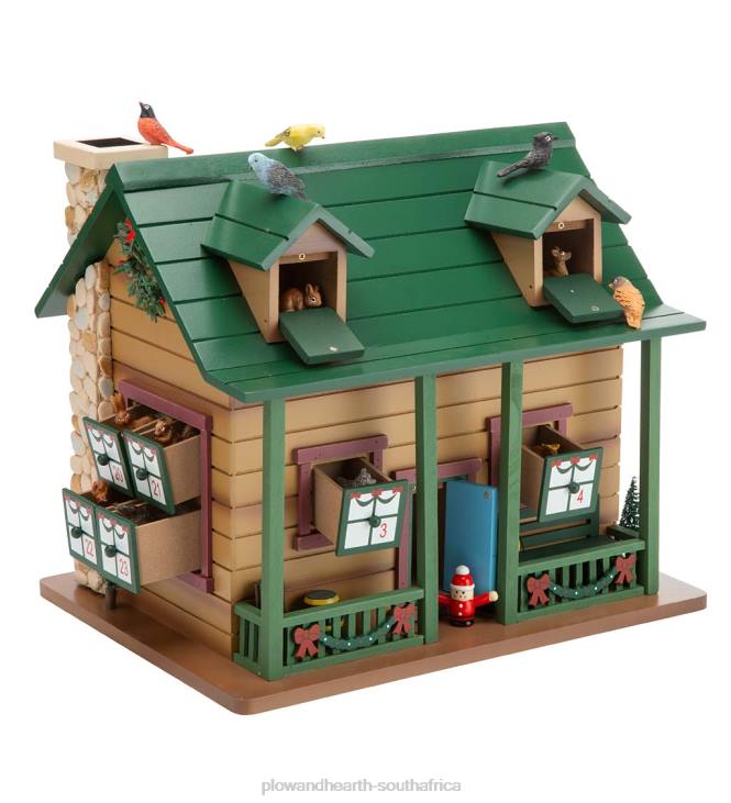 Seasonal & Gifts Plow & Hearth Christmas Advent Cabin with Woodland Animals and Santa NFLB2164