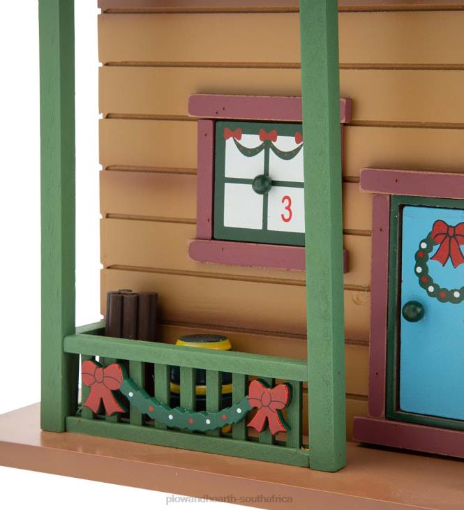 Seasonal & Gifts Plow & Hearth Christmas Advent Cabin with Woodland Animals and Santa NFLB2164