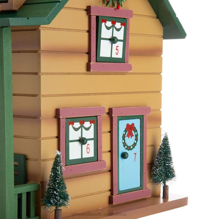 Seasonal & Gifts Plow & Hearth Christmas Advent Cabin with Woodland Animals and Santa NFLB2164