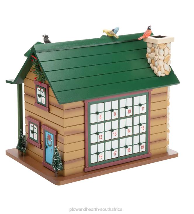 Seasonal & Gifts Plow & Hearth Christmas Advent Cabin with Woodland Animals and Santa NFLB2164