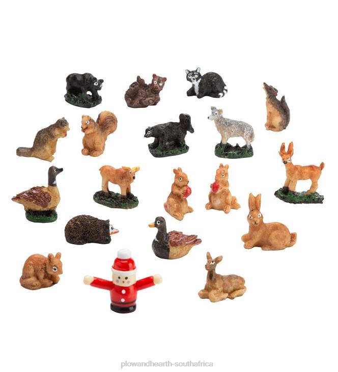 Seasonal & Gifts Plow & Hearth Christmas Advent Cabin with Woodland Animals and Santa NFLB2164