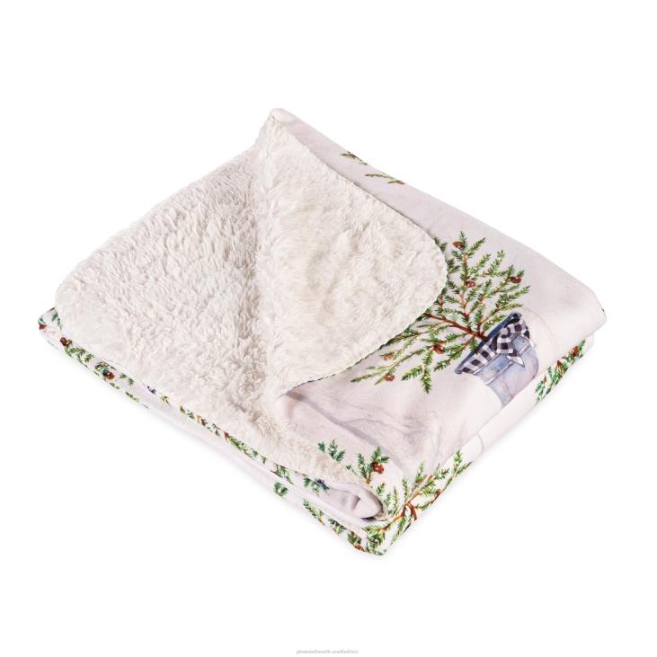 Seasonal & Gifts Plow & Hearth Christmas Pine Sherpa Fleece Throw NFLB2303