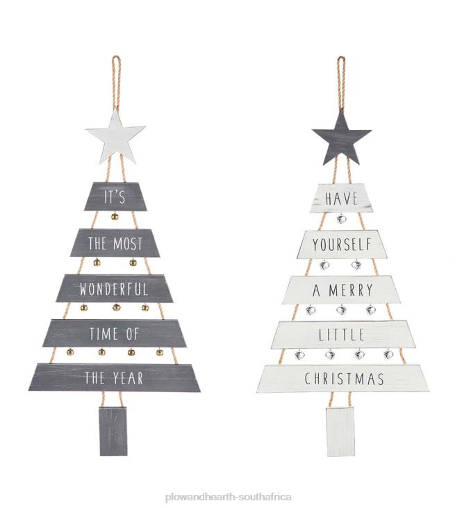 Seasonal & Gifts Plow & Hearth Christmas Tree Wall Decor, Set of 2 NFLB2306