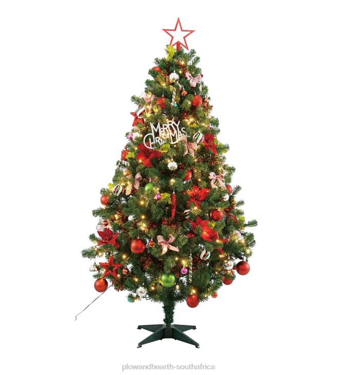 Seasonal & Gifts Plow & Hearth Complete Christmas Tree-In-A-Box Kit with Lights, Decorations and Storage Bag NFLB2296