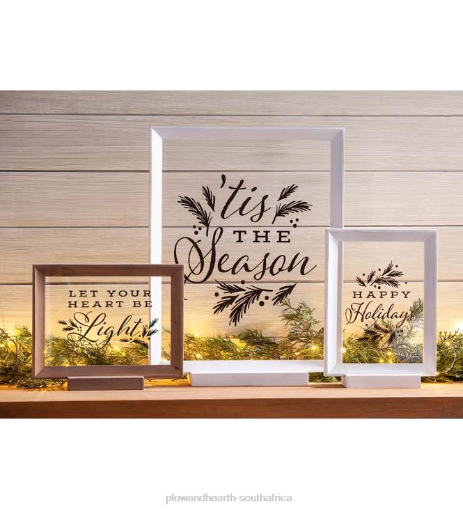 Seasonal & Gifts Plow & Hearth Framed Christmas Wishes Holiday Accents, Set of 3 NFLB2266