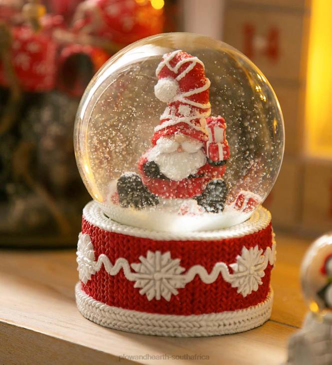 Seasonal & Gifts Plow & Hearth Gnome Santa Claus Snow Globe NFLB2300