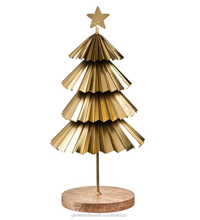 Seasonal & Gifts Plow & Hearth Gold Tiered Christmas Trees, Set of 2 NFLB2299