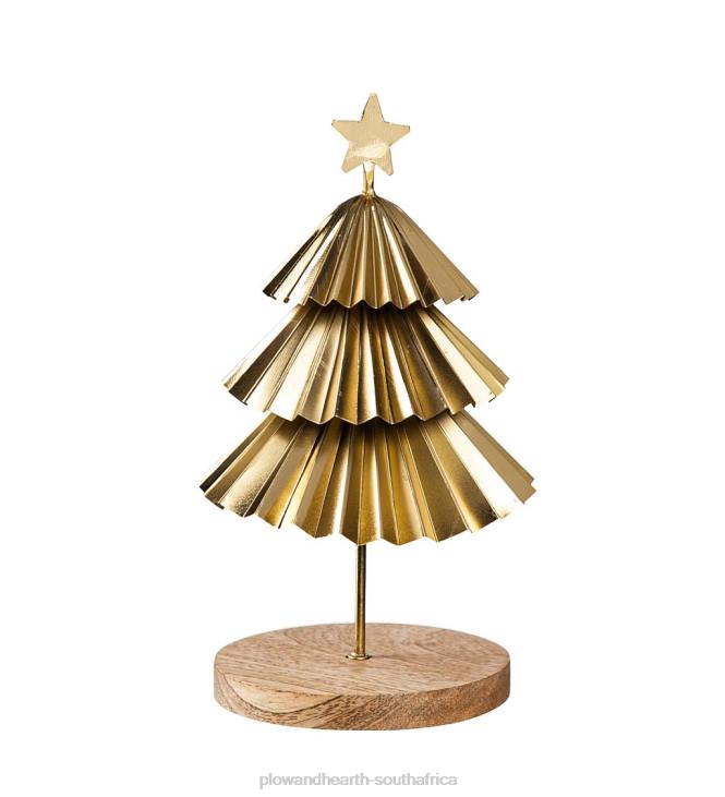 Seasonal & Gifts Plow & Hearth Gold Tiered Christmas Trees, Set of 2 NFLB2299