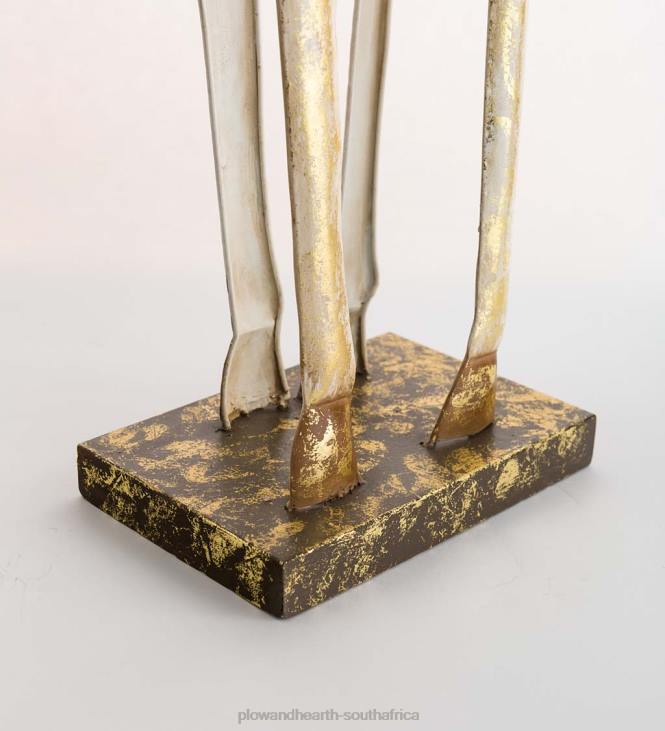 Seasonal & Gifts Plow & Hearth Gold and White Iron Deer Statues NFLB2217