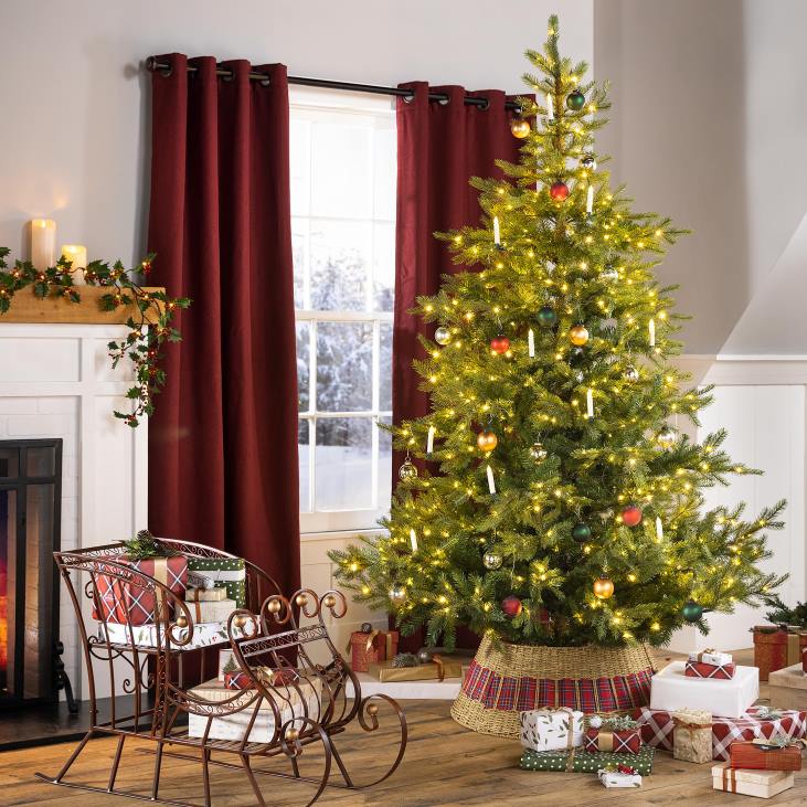 Seasonal & Gifts Plow & Hearth Grandis Fir Christmas Trees with 8-Function Warm White LEDs NFLB2240