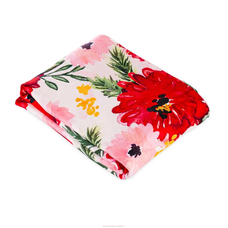Seasonal & Gifts Plow & Hearth Holiday Blooms Sherpa Fleece Throw NFLB2304