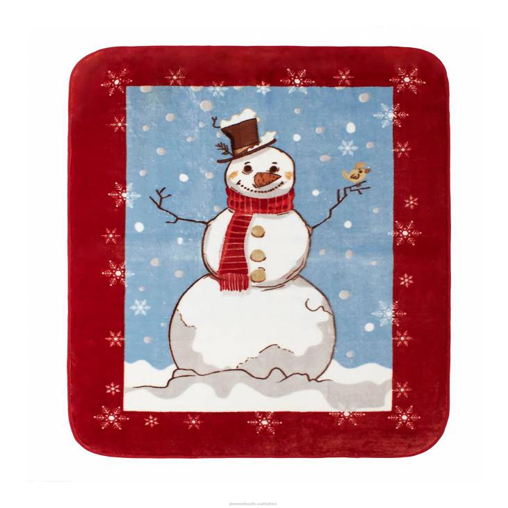 Seasonal & Gifts Plow & Hearth Jolly Snowman Oversized Throw NFLB2312