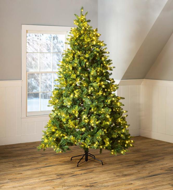 Seasonal & Gifts Plow & Hearth Keswick Pine Christmas Tree with Warm White LED Lights NFLB2293