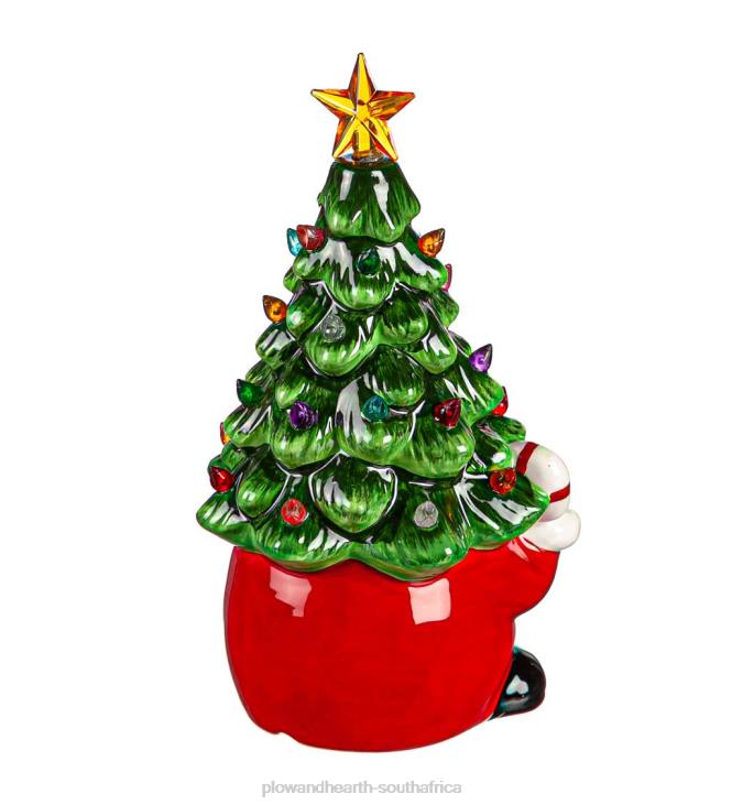 Seasonal & Gifts Plow & Hearth LED Ceramic Christmas Tree Gnome NFLB2310