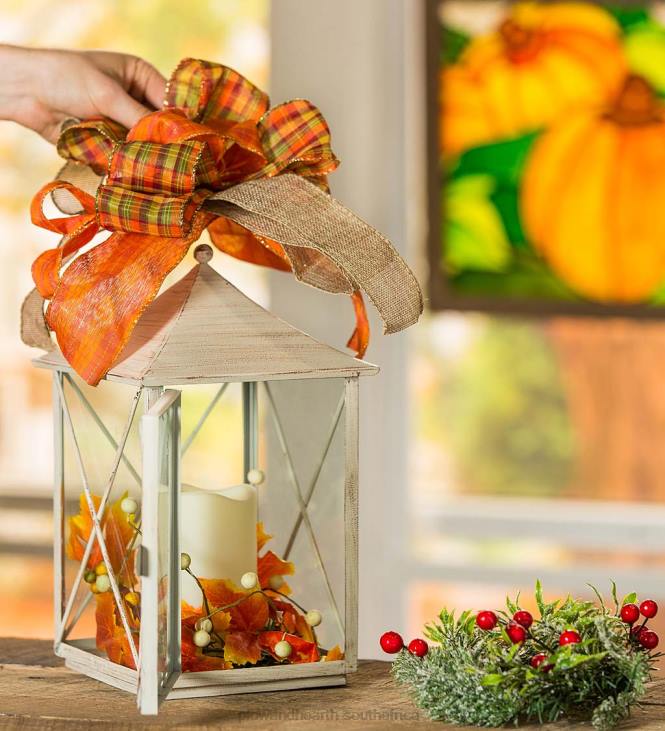 Seasonal & Gifts Plow & Hearth LED Interchangeable Lantern with Flickering Candle Table Decor NFLB2241