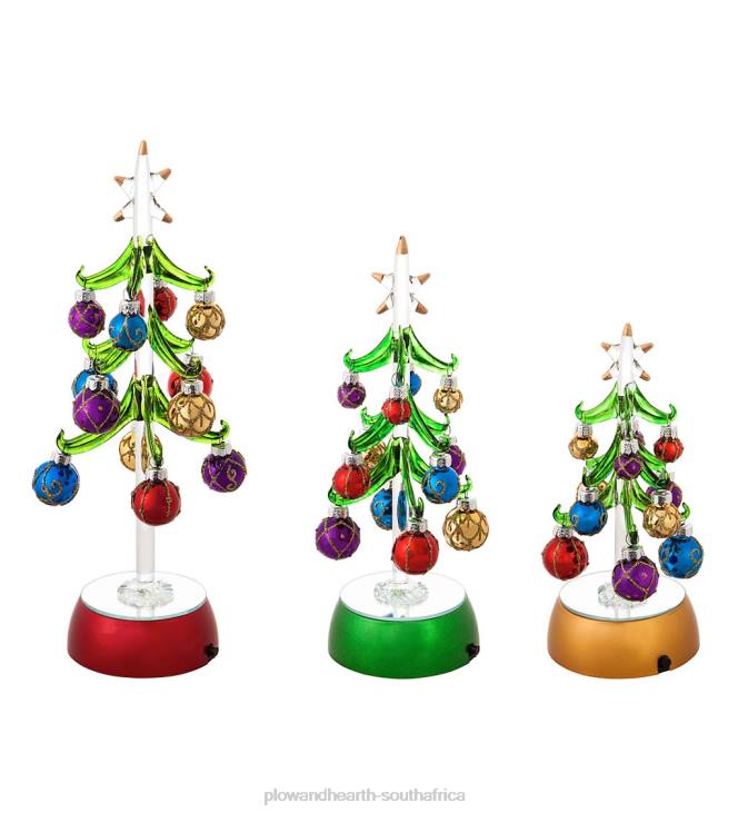 Seasonal & Gifts Plow & Hearth LED Magical Holiday Ornament Trees, Set of 3 NFLB2208