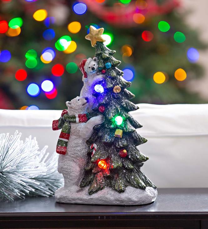Seasonal & Gifts Plow & Hearth LED Polar Bear Christmas Tree Figure NFLB2203