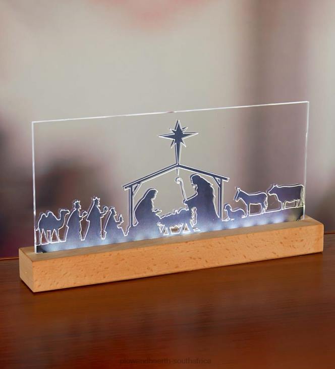 Seasonal & Gifts Plow & Hearth LED Tabletop Nativity Silhouette NFLB2207