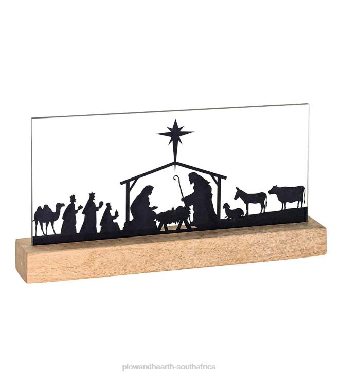 Seasonal & Gifts Plow & Hearth LED Tabletop Nativity Silhouette NFLB2207