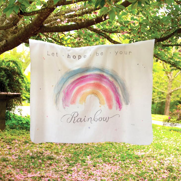 Seasonal & Gifts Plow & Hearth Let Hope Be Your Rainbow Fleece Throw NFLB2307