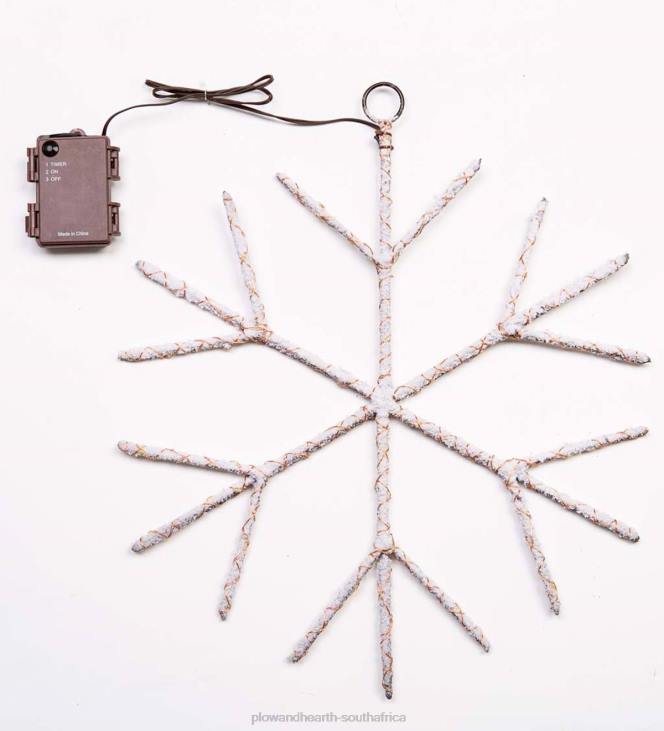 Seasonal & Gifts Plow & Hearth Lighted Birch Branch Snowflake Hanging Accent - Brown NFLB2180