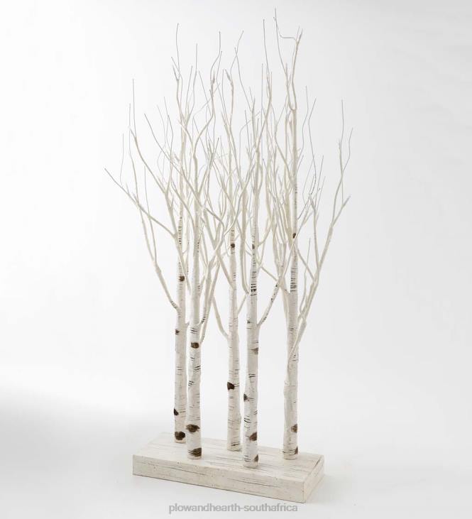 Seasonal & Gifts Plow & Hearth Lighted Birch Line Treescape Accent NFLB2220